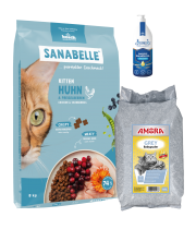Sanabelle Life KITTEN 8kg / Kraikas AMORA Baby Pudra pilka 15L / Lašišų aliejus 250ml Sanabelle Life KITTEN 8kg / Kraikas AMORA Baby Pudra pilka 15L / Lašišų aliejus 250ml