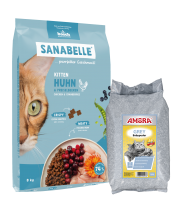 Sanabelle Life KITTEN 8kg + Kraikas AMORA Baby Pudra pilka 15L Sanabelle Life KITTEN 8kg + Kraikas AMORA Baby Pudra pilka 15L