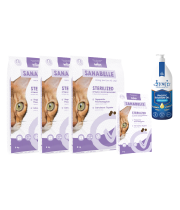 Sanabelle STERILIZED Care 8kg x 3 + 2kg + Lašišų aliejus 1000ml Sanabelle STERILIZED Care 8kg x 3 + 2kg + Lašišų aliejus 1000ml